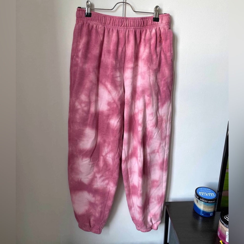 Pink tie-dye Pacsun sweatpants, size S